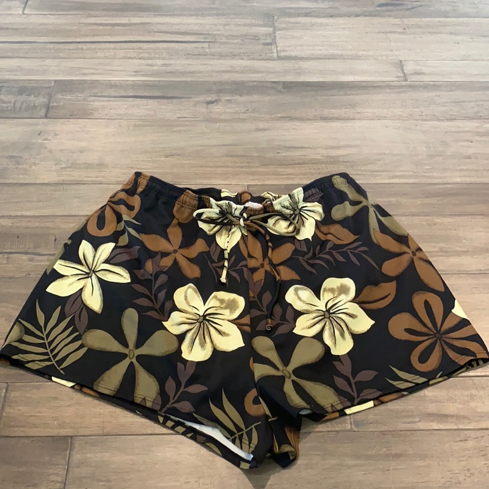 Blair Women's Tankini‎ Shorts Brown Floral Sz 24W